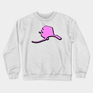 Pink Alaska Outline Crewneck Sweatshirt